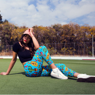 Célébrez Cinco de Mayo Leggings Bleu Vibrant
