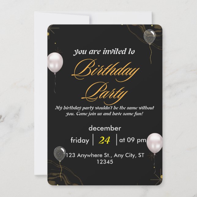 Célébrez en style - Carte d'anniversaire personnal (Devant)