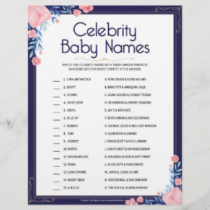 Celebrity Baby Names [Floral Frame] Letterhead