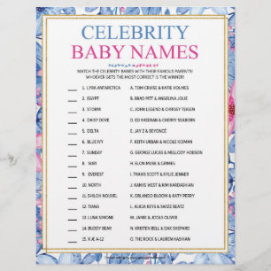 Celebrity Baby Names [Floral Watercolors] Letterhead