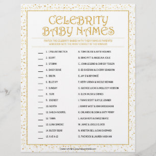 Celebrity Baby Names [Golden Sparkles] Letterhead