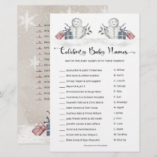 Celebrity Baby Names Snowman Baby Shower