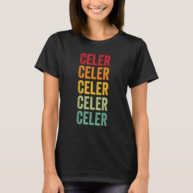 Celer Crypto Rainbow Text Design T-Shirt (Front)