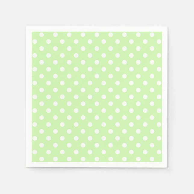 Celery Green and White Polka Dot Pattern Napkin (Front)