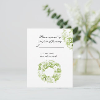 Celery Green Monochromatic Wreath Reply Card