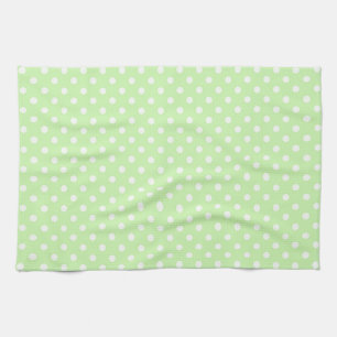 Celery Green White Polka Dot Pattern Kitchen Towel