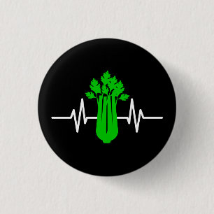Celery Heartbeat   1 Inch Round Button
