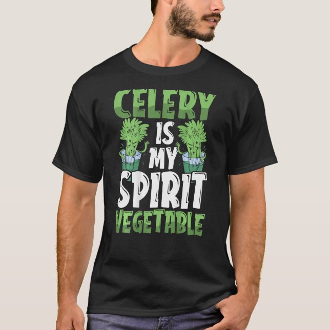 Celery Is My Spirit Vegetable Backprint Vegetable T-Shirt (Front)