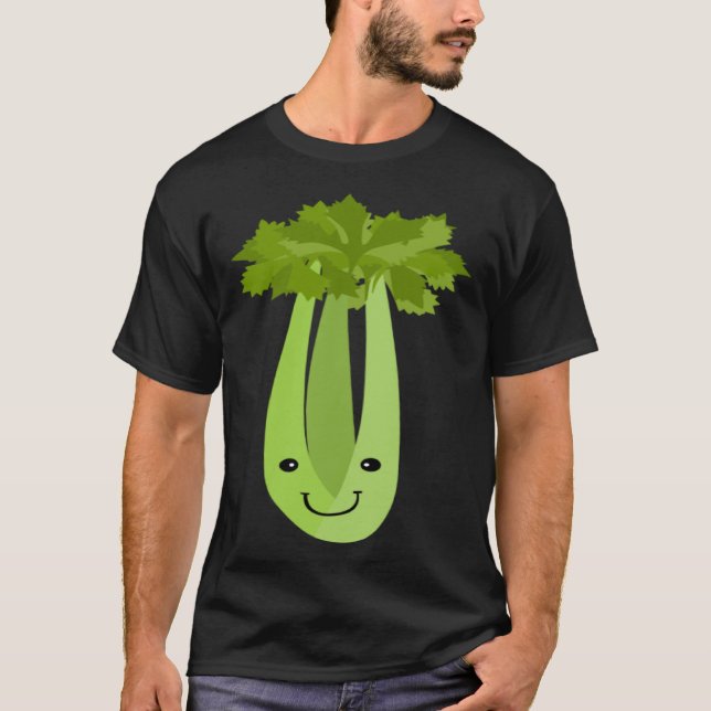 Celery Makes Me Smile Vegetables Leek Healthy T-Shirt (Front)