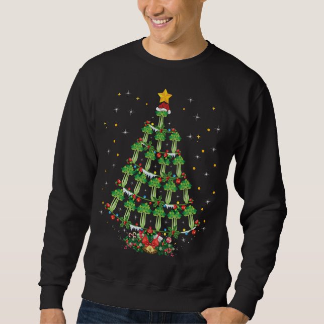 Celery Vegetable Lover Xmas Santa Hat Celery Chris Sweatshirt (Front)