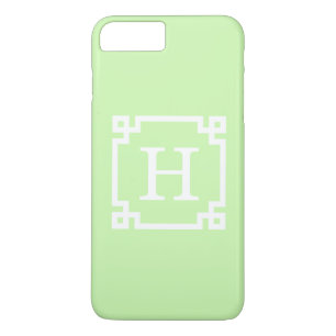 Celery White Greek Key Frame #2 Initial Monogram Case-Mate iPhone Case