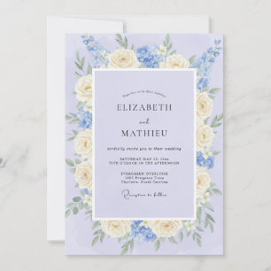 Celeste Cream Peony Wedding Invitation