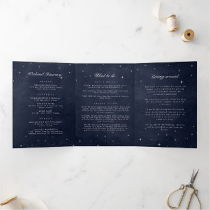 Céleste Lune d'argent programme de mariage plié