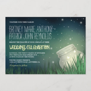Céleste Mason Jar Firefly Invitations de mariage
