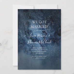 Céleste nuit Ciel Silver Elopement Faire-part