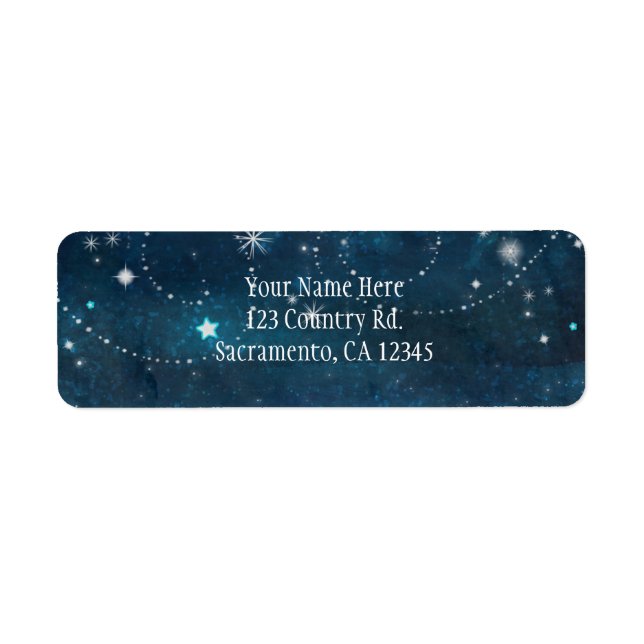 Céleste Starry Sky Fwirls & Stars Invitation (Devant)