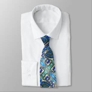 Celestial-Abstract Geometric Pattern Tie