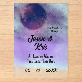 Celestial Acrylic Wedding Invitation