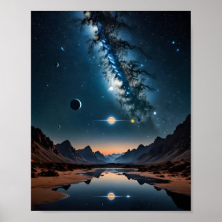 Celestial Alignment of Planets Art Poster