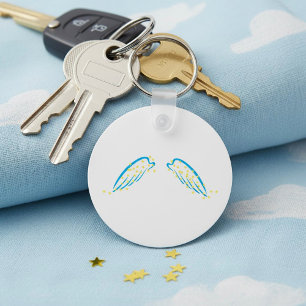 Celestial Angel Wings with Sparkling Stars Keychain