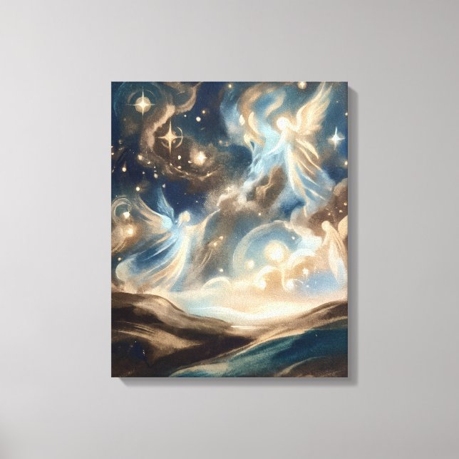 Celestial Angels Starry Night Canvas Print (Front)