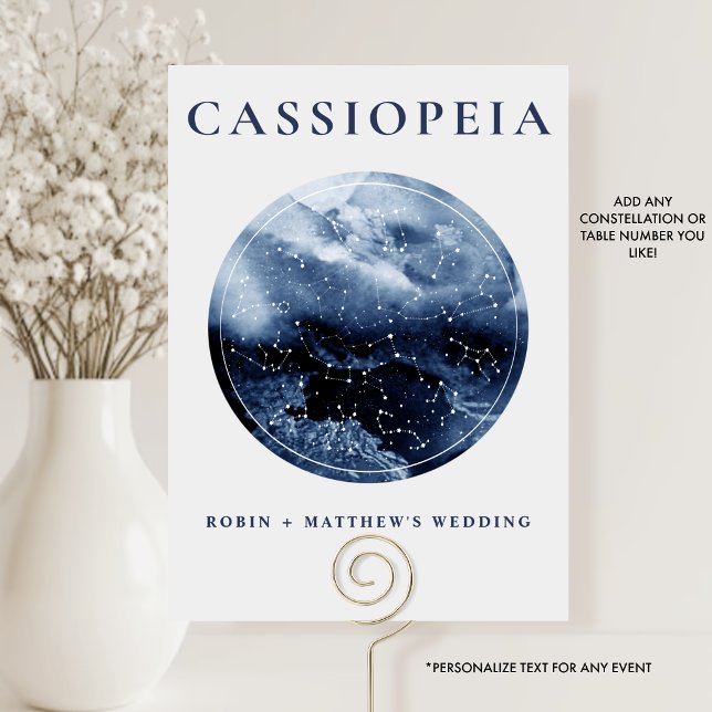 Celestial, Any Constellation Blue and Grey Table Number (Creator Uploaded)