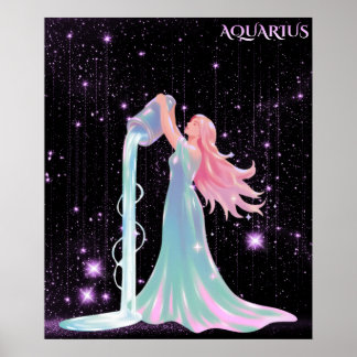 Celestial Aquarius – Astrology Art Poster