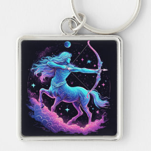 Celestial Archer Centaur in a Vibrant Starry Sky Keychain