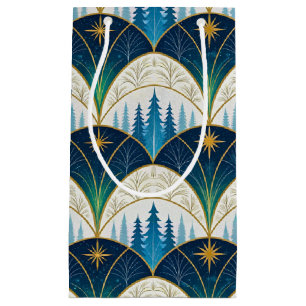 Celestial Art Deco Forest Holiday Small Gift Bag