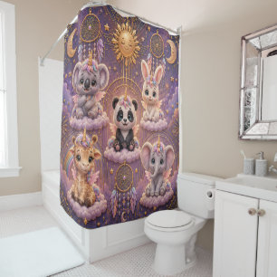 Celestial art deco whimsical unicorn animal shower