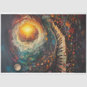 Celestial Art Piano Planets Stars Decoupage  Tissue Paper