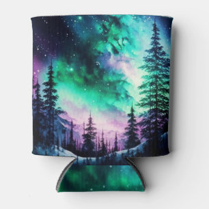 Celestial Aurora Borealis Northern Lights Vivid  Can Cooler