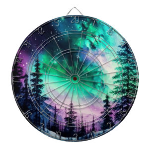 Celestial Aurora Borealis Northern Lights Vivid  Dartboard