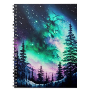 Celestial Aurora Borealis Northern Lights Vivid Notebook