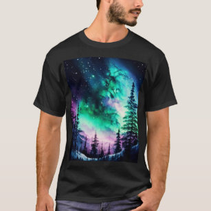 Celestial Aurora Borealis Northern Lights Vivid  T-Shirt