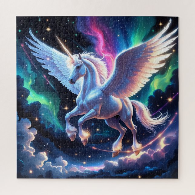 Celestial Aurora Pegasus Jigsaw Puzzle (Vertical)