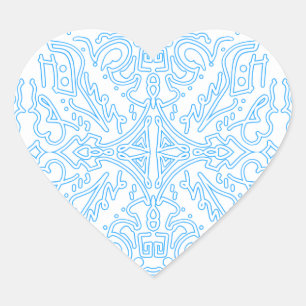 Celestial Azure Tide Heart Sticker