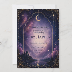 Celestial Baby Shower Invitation   Moonlit Castle