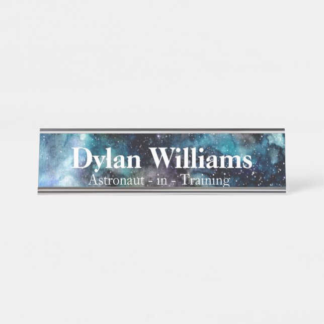 Celestial Background Desk Nameplate (Front)