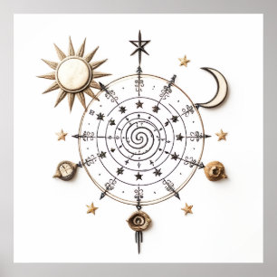 Celestial Balance Mandala Print