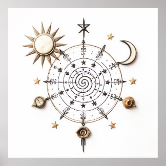 Celestial Balance Mandala Print