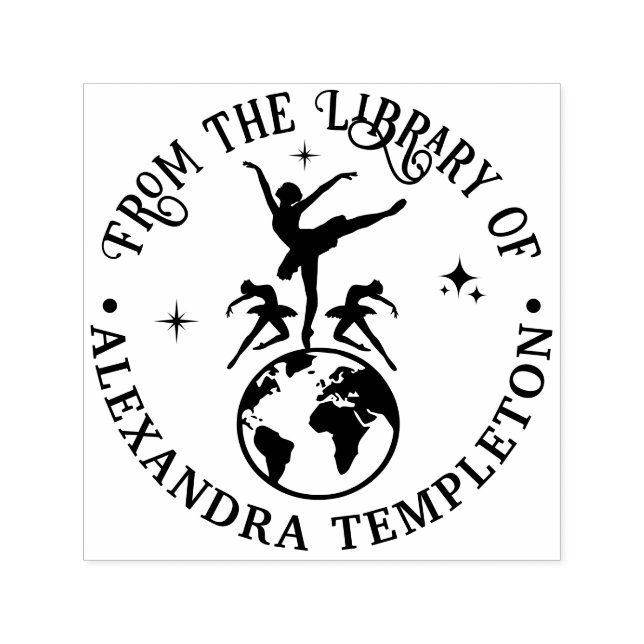 Celestial Ballerinas Dancing on World #2 Book Self-inking Stamp (Design)