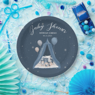 Celestial Bear Baby Shower Paper Plate