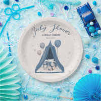 Celestial Bear Baby Shower Paper Plate