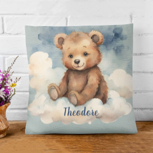 Celestial Bear Boys Personalized Nursery Throw Pillow