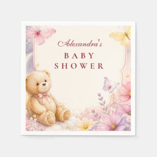 Celestial Bear Moon Stars Baby Shower Napkin