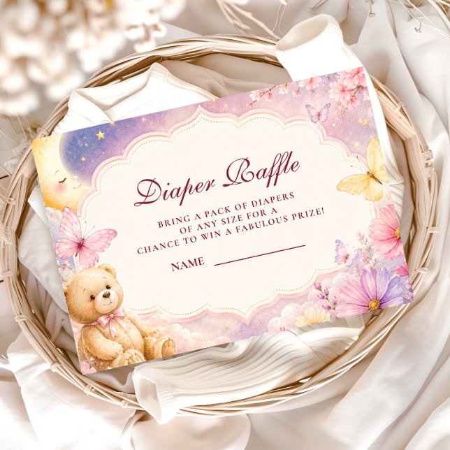 Celestial Bear Moon Stars Diaper Raffle Enclosure Card (Creator Uploaded)