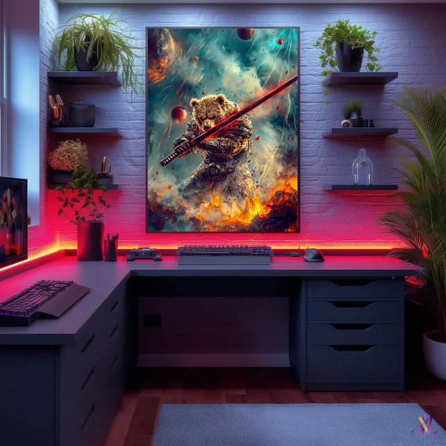 Celestial Bear Warrior – Cosmic Samurai Guardian Poster (Creator Uploaded)