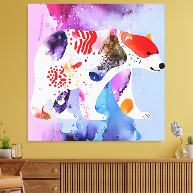 Celestial Bear with a Smile          Canvas Print (Insitu(LivingRoom))