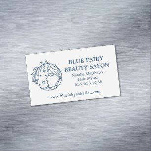 Celestial Beauty Hair Salon Spa Blue Magnetic Business Card